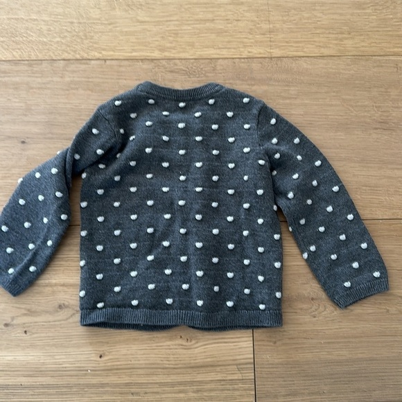 H&M polka dot gray sweater 12/18m girls baby - Picture 3 of 3
